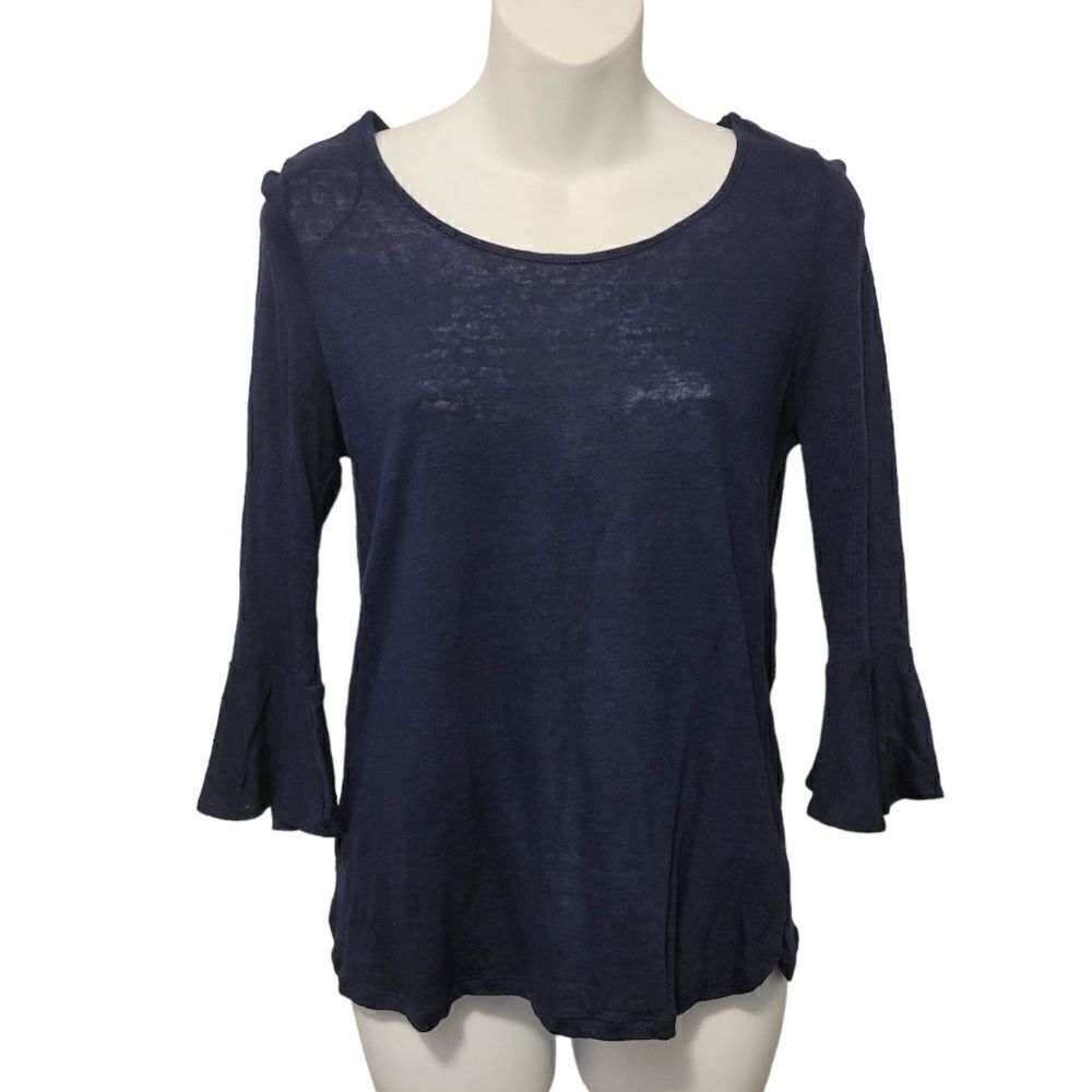 2/$20 Cynthia Rowley Navy Blue Top Blouse Size: Small